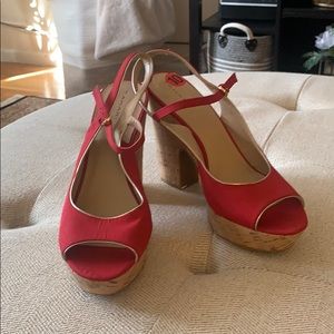 Tahari Red Platform Shoes